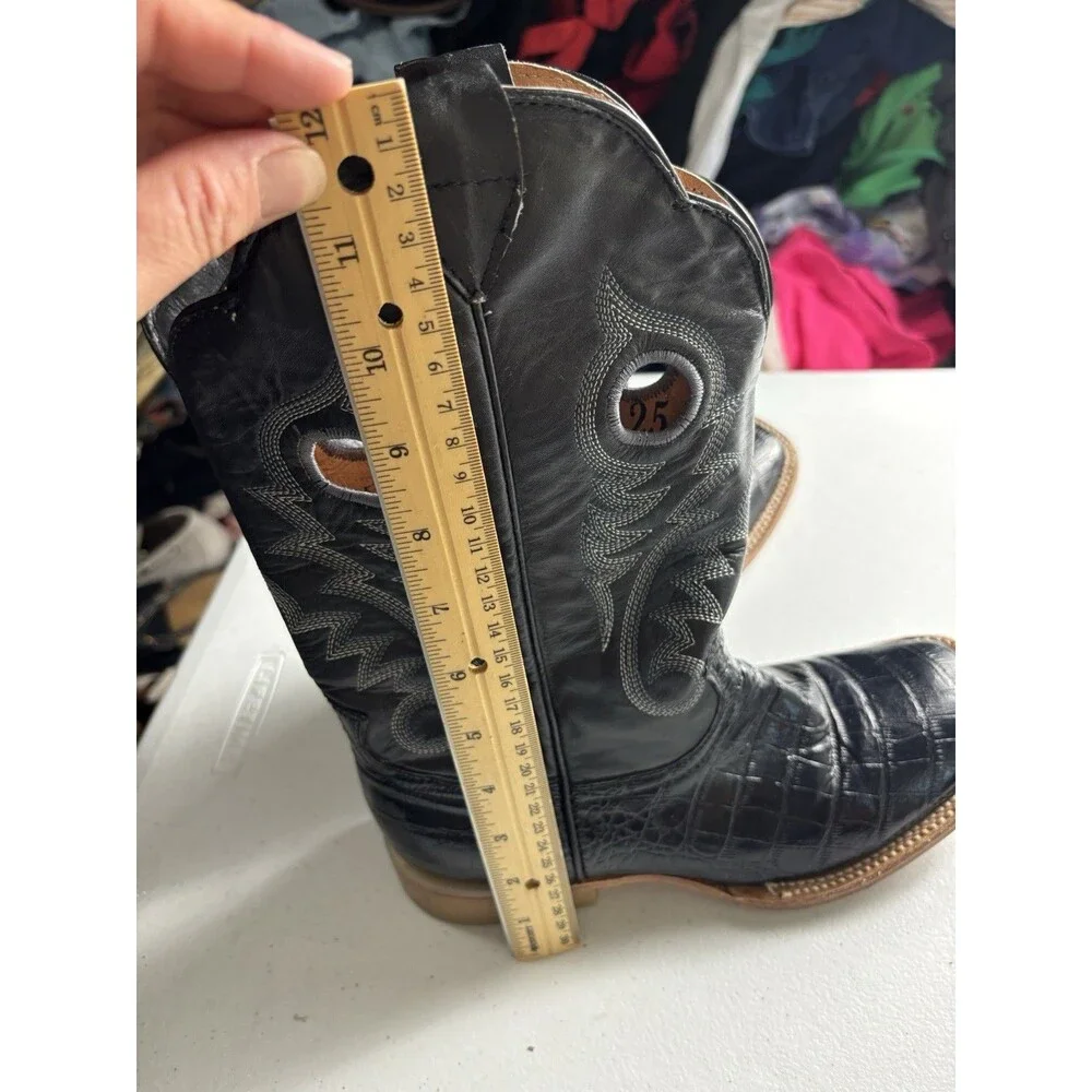 Potrero Boots Men's Coco Belly Black Square Toe Boots SZ 8.5